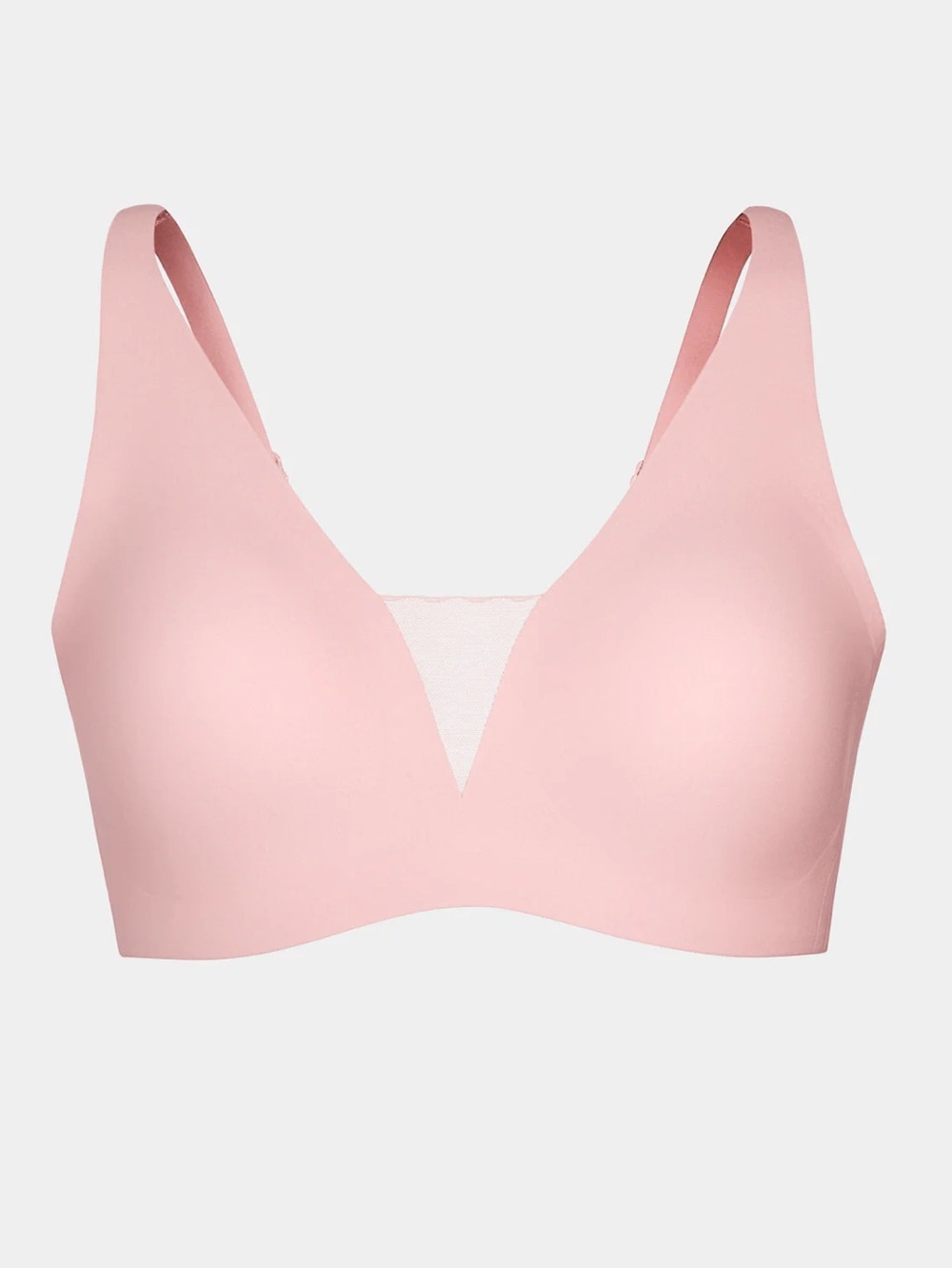 Knix Soft Pink Wireless V-Notch Seamless Mesh Bra - new!!